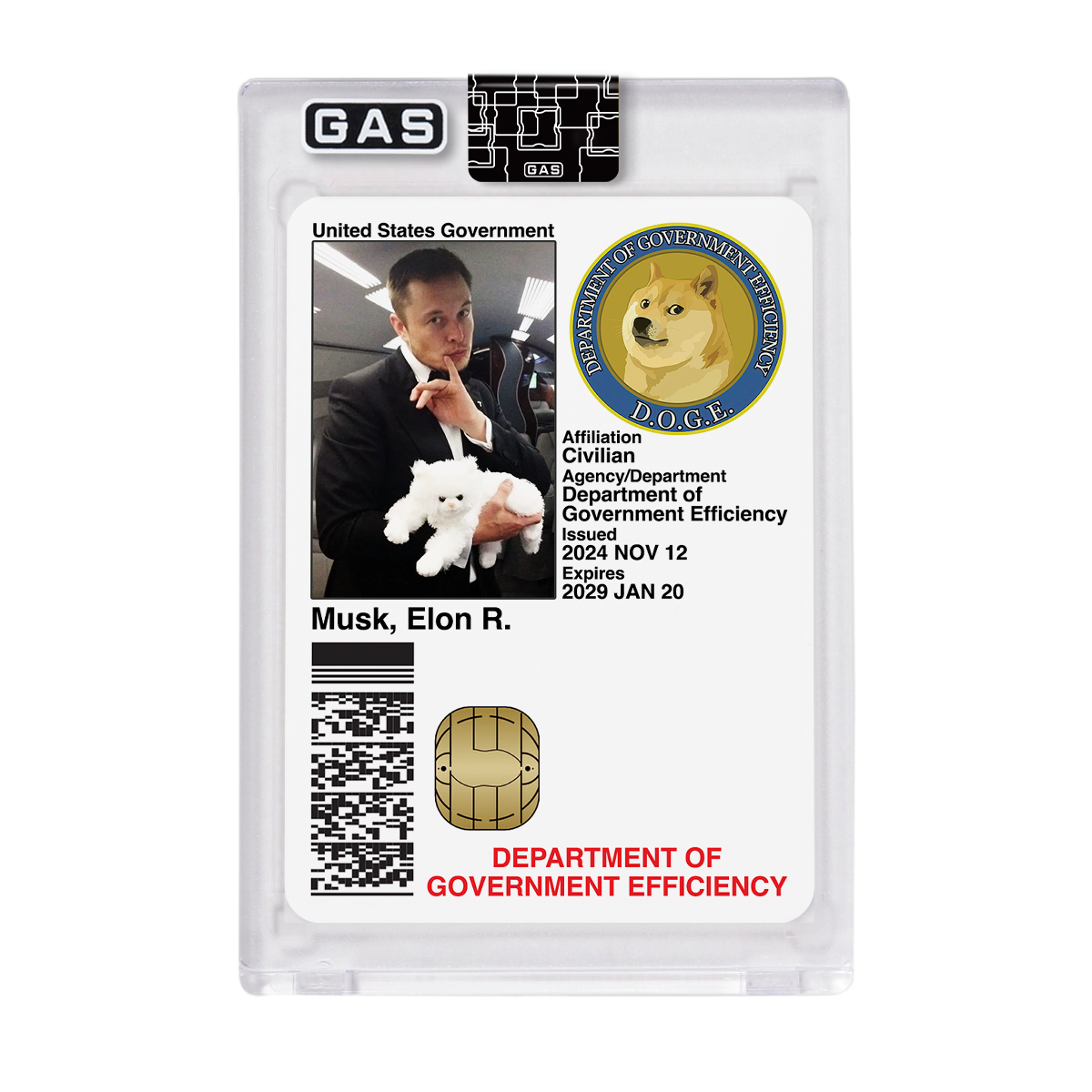 Open Edition Elon Musk D.O.G.E. GAS ID Card