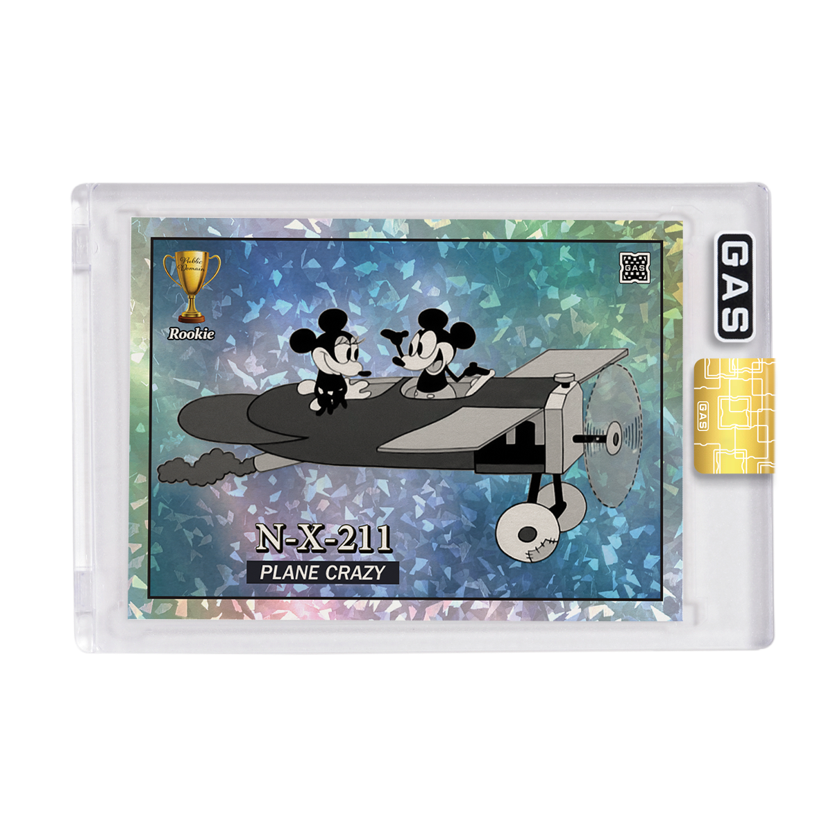 Limited Edition GAS Plane Crazy Public Domain Rookie Cracked Foil Card