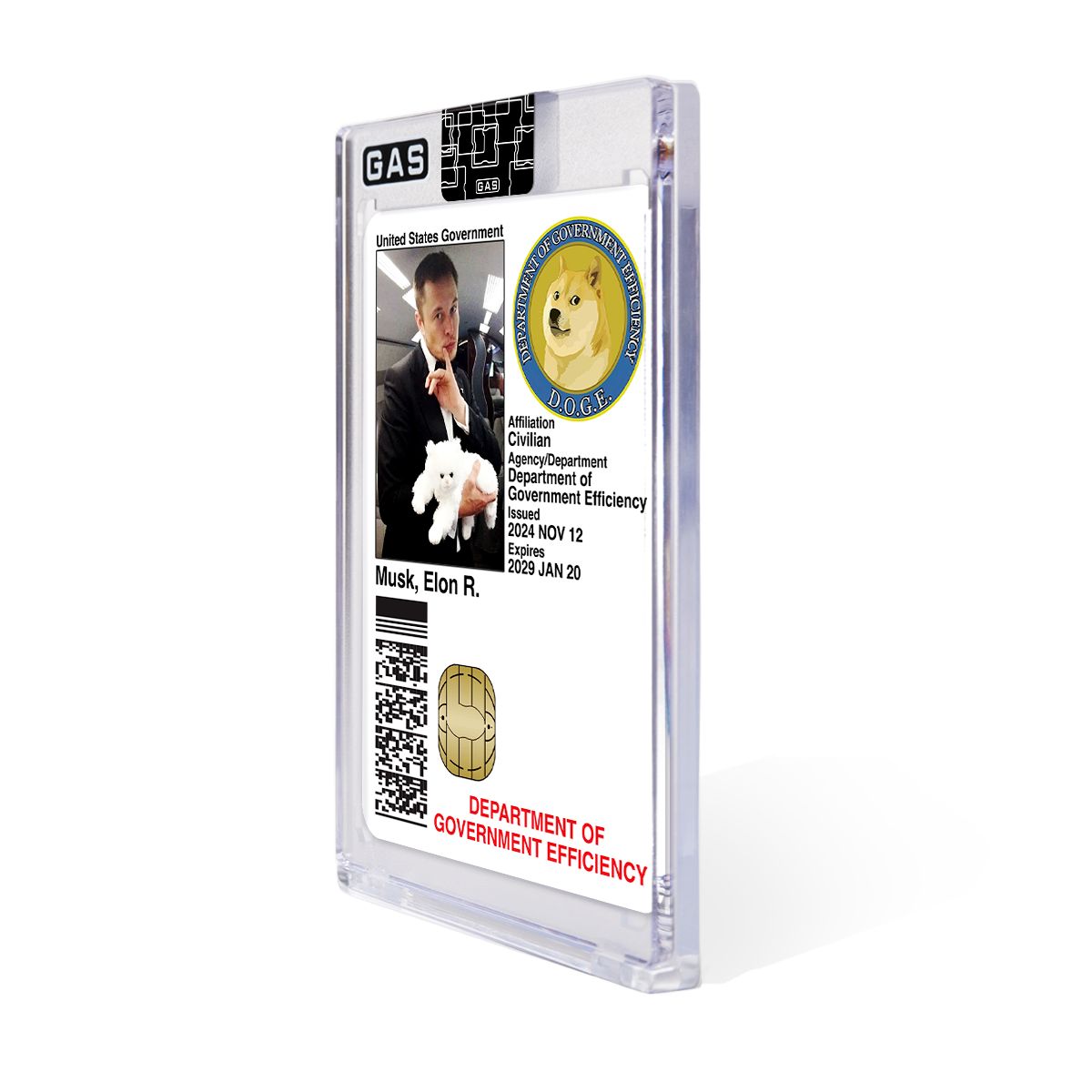 Open Edition Elon Musk D.O.G.E. GAS ID Card
