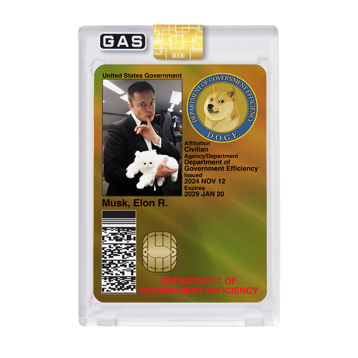 Open Edition Elon Musk D.O.G.E. GAS ID Card