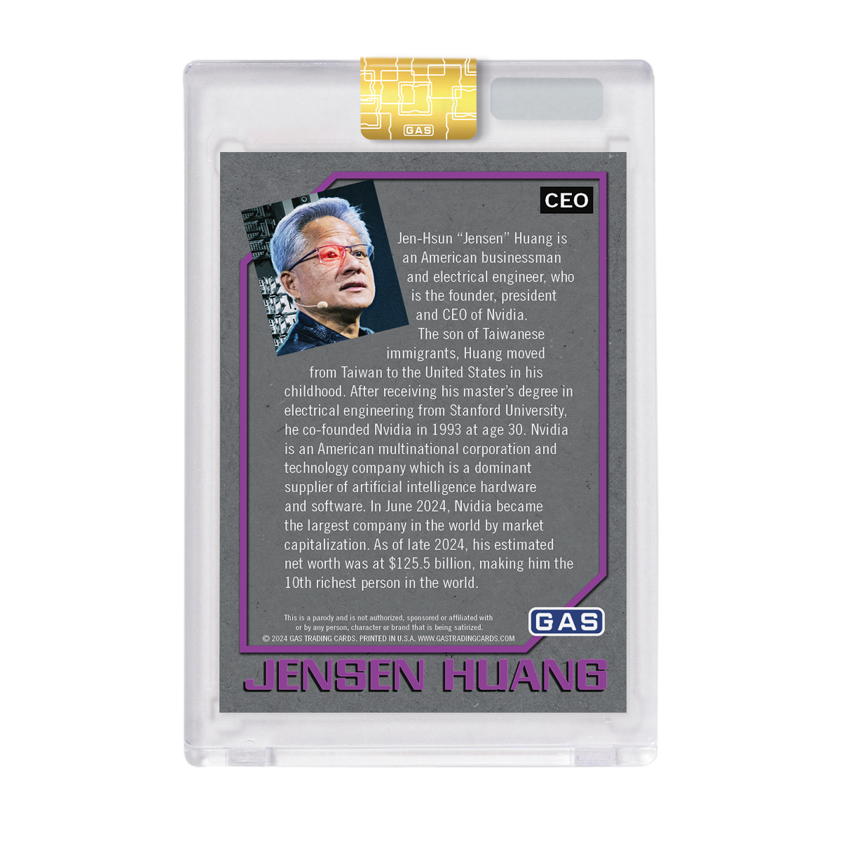 Limited Edition Jensen Huang Cracked Foil GAS Rookie Card