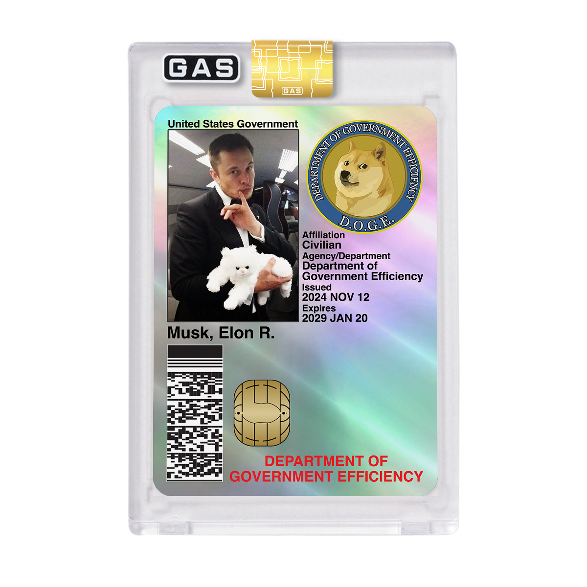 Open Edition Elon Musk D.O.G.E. GAS ID Card