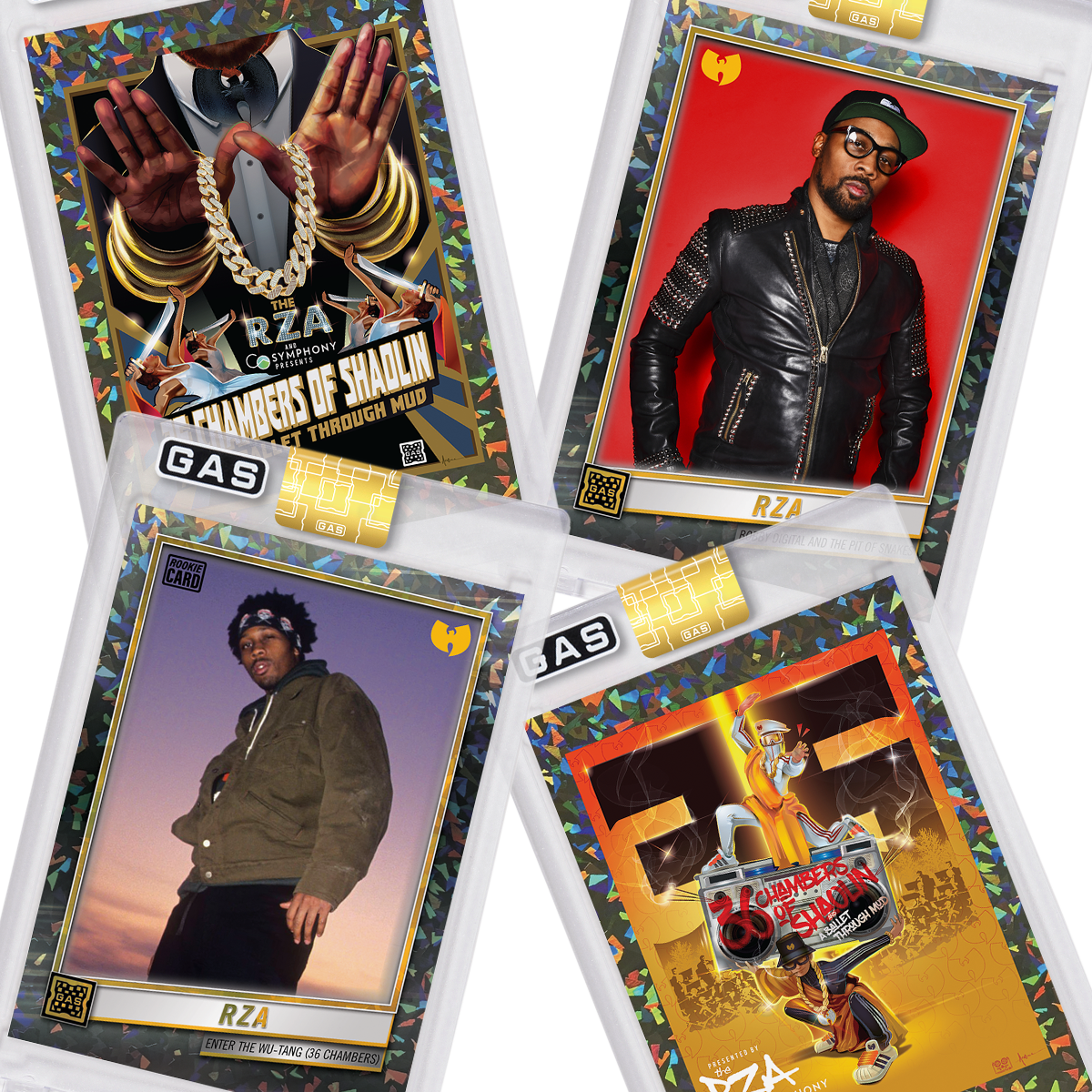 Limited Edition RZA 2023 GAS Cracked Foils Hip-Hop Trading Cards Limited Edition RZA 2023 GAS Cracked Foils Hip-Hop Trading Cards
