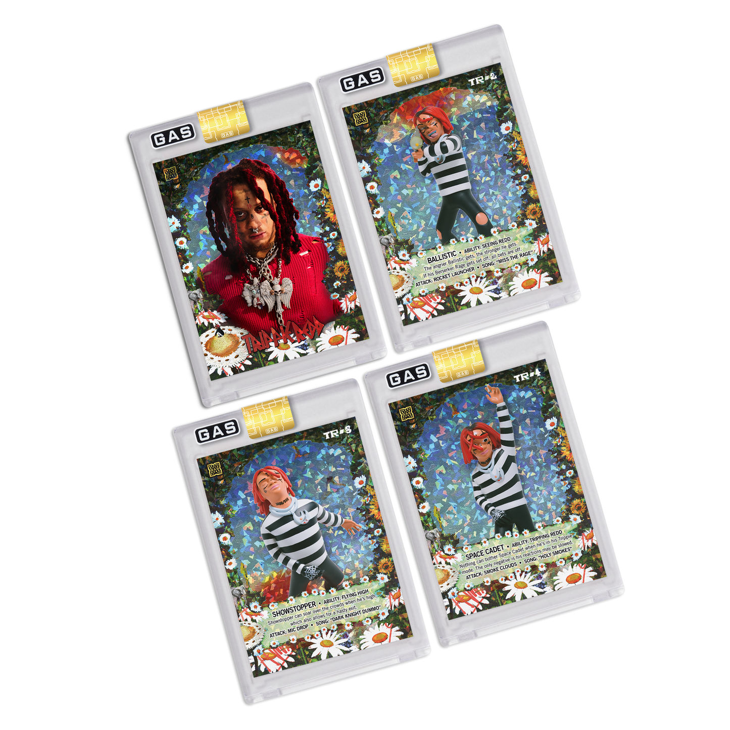 Limited Edition Trippie Redd Cracked Foil #’d to 100 GAS Card Set
