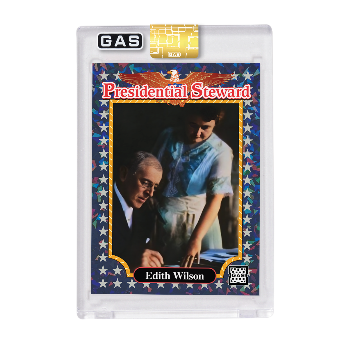 GAS Series 3 #24 Edith Wilson Cracked Foil Prism Trading Card #’d to 10
