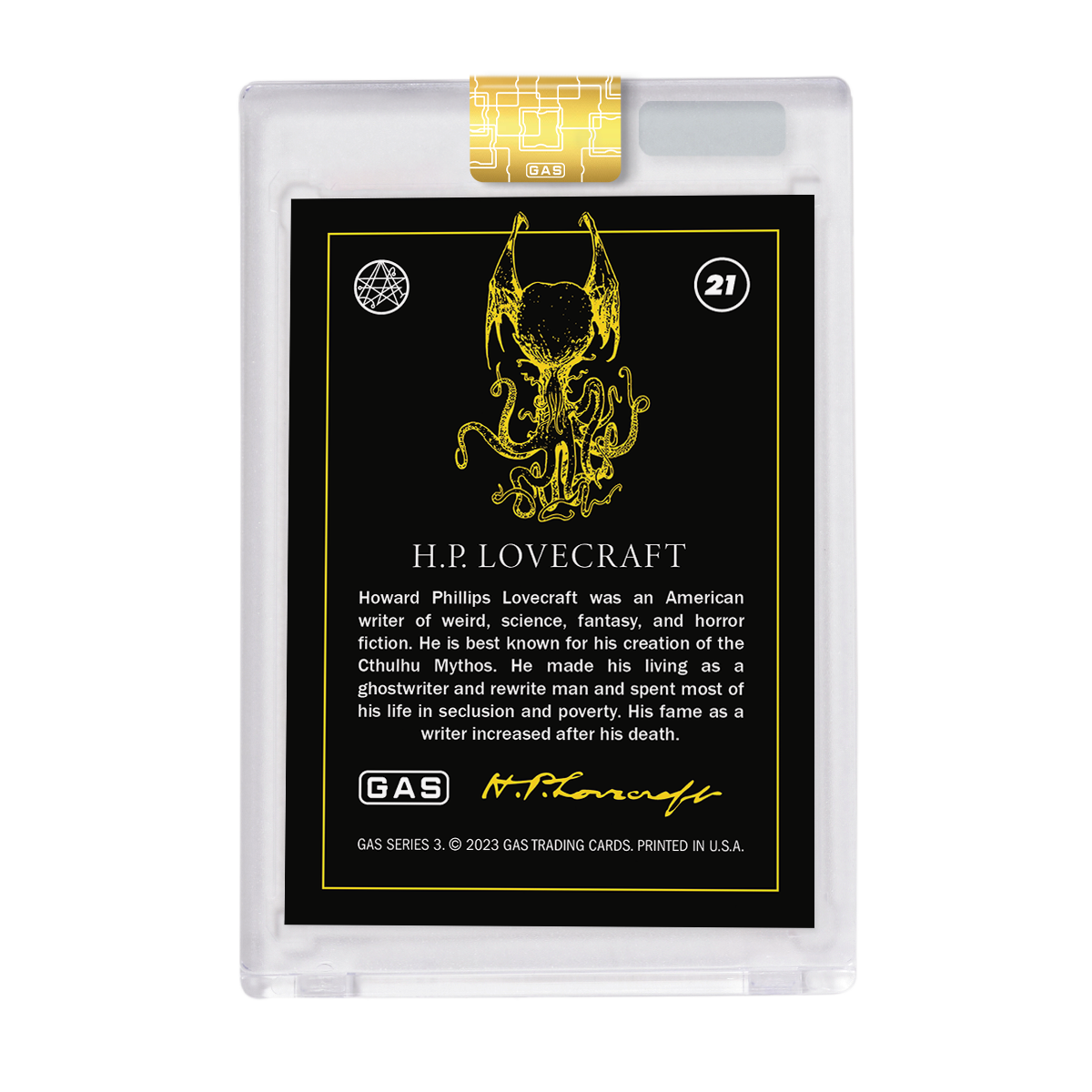 Limited Edition GAS Series 3 #21 H.P. Lovecraft Cracked Foil Prism Card