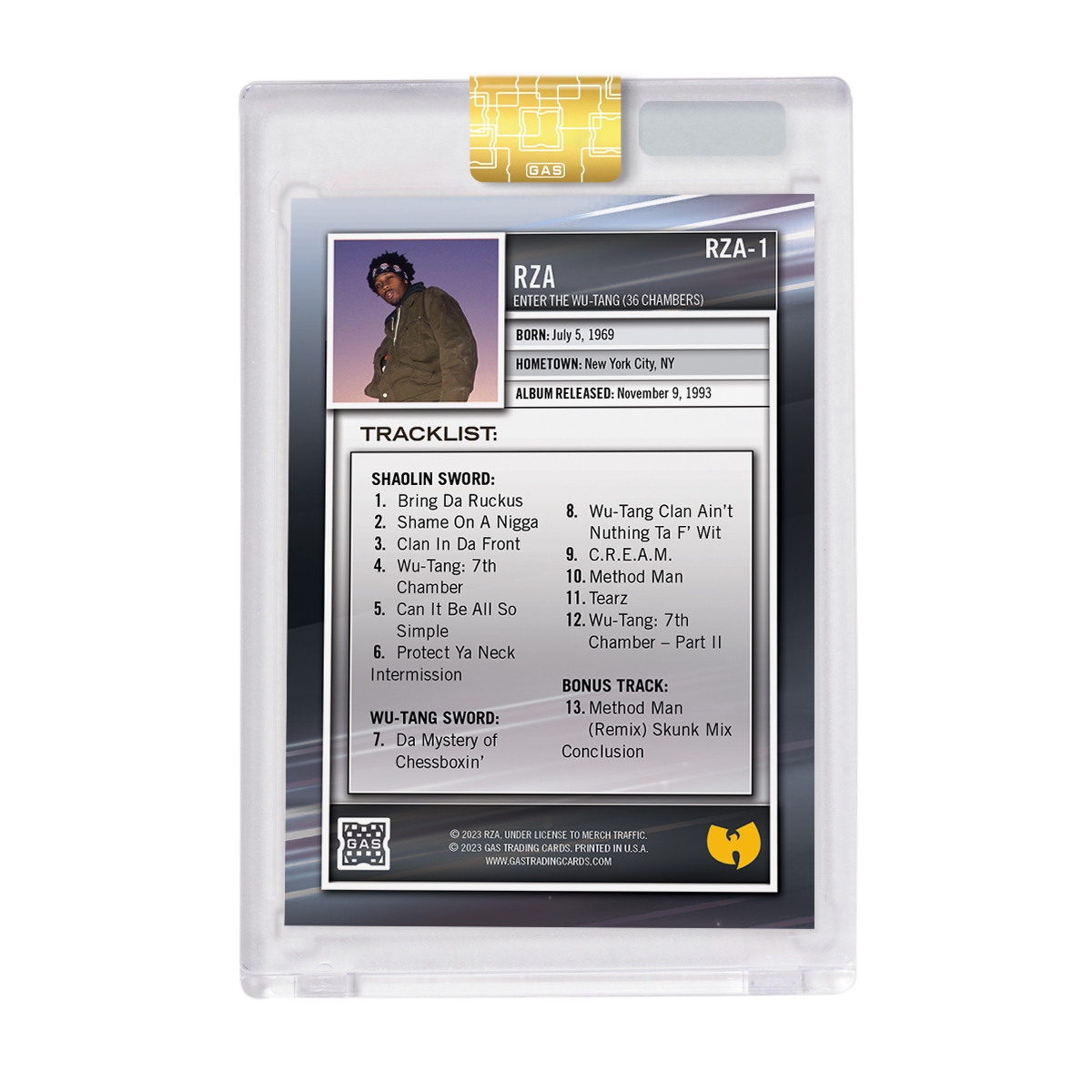 Limited Edition RZA 2023 GAS Cracked Foils Hip-Hop Trading Cards Set