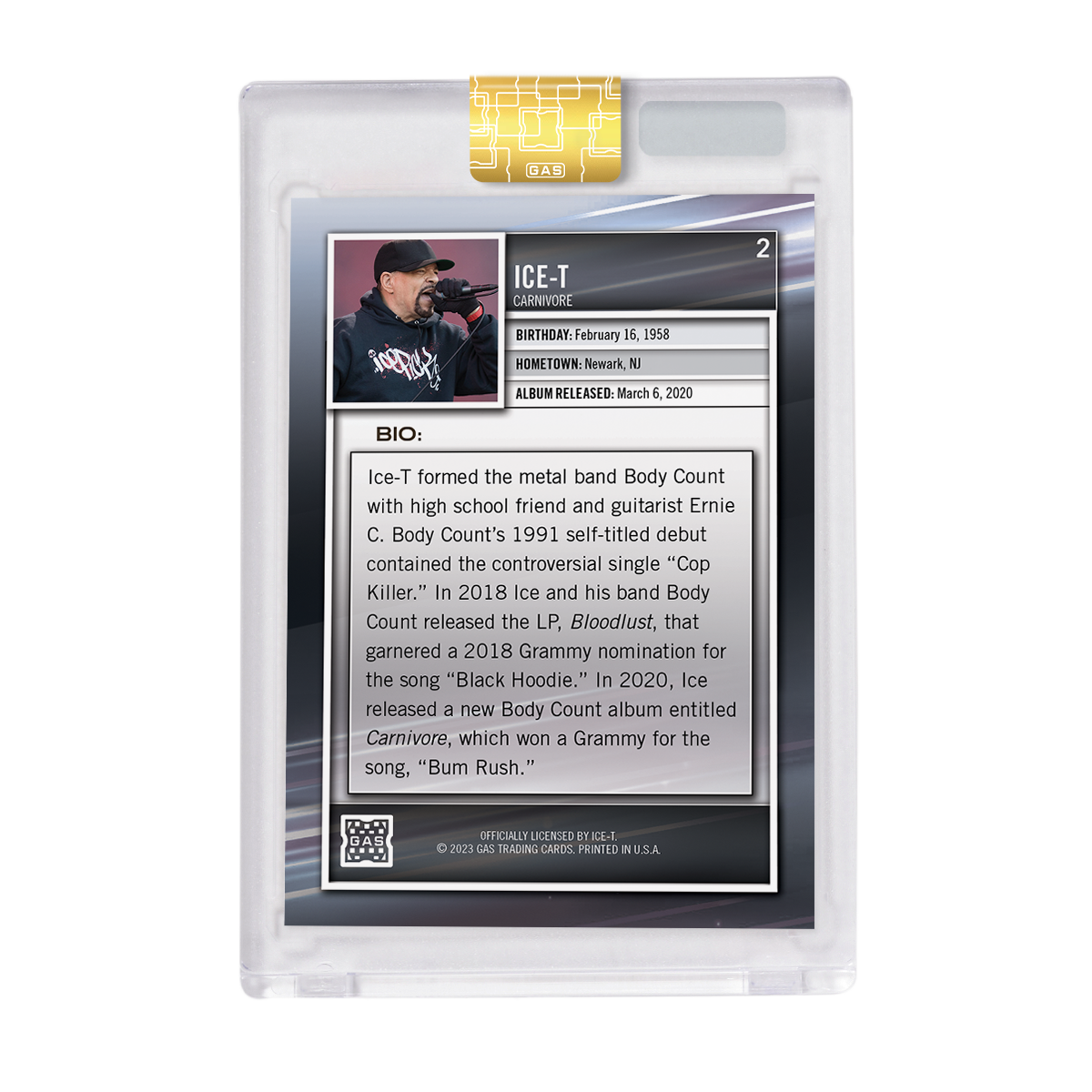 Limited Edition Ice-T 2023 GAS Cracked Foil Hip-Hop Trading Cards Set