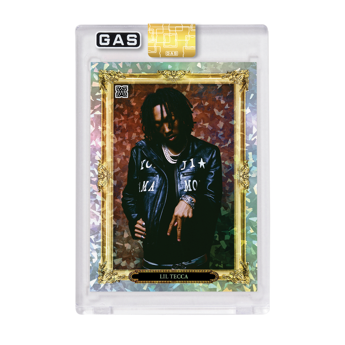 limited edition trading cards Limited Edition Lil Tecca x GAS Cracked Ice Foil Trading Cards