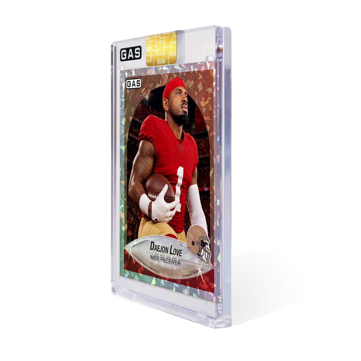 Limited Edition Daejon Love Cracked Ice Foil GAS Rookie Football Card