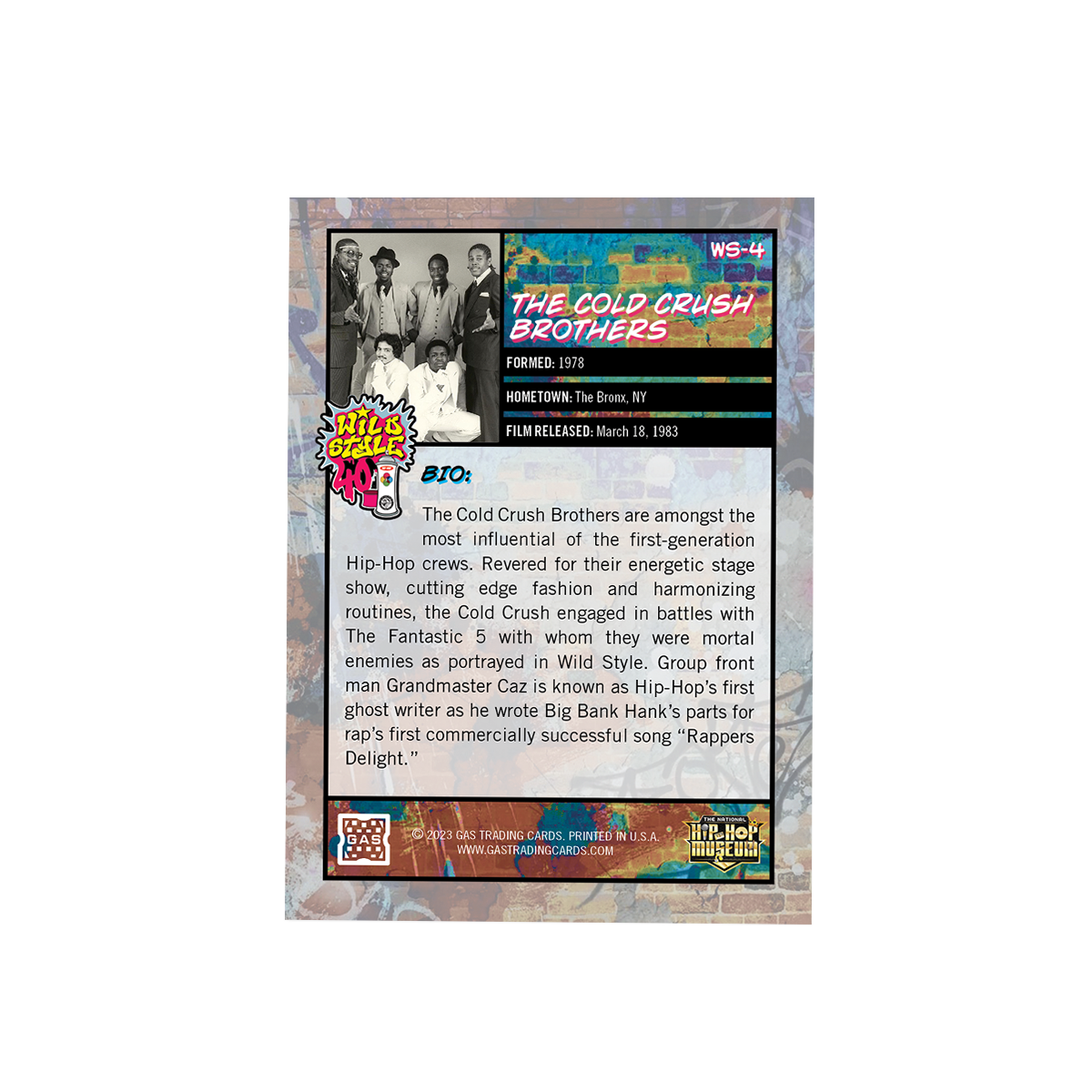 Limited Edition Wild Style 40th Anniversary GAS Cracked Foil Cards #1-4 Set