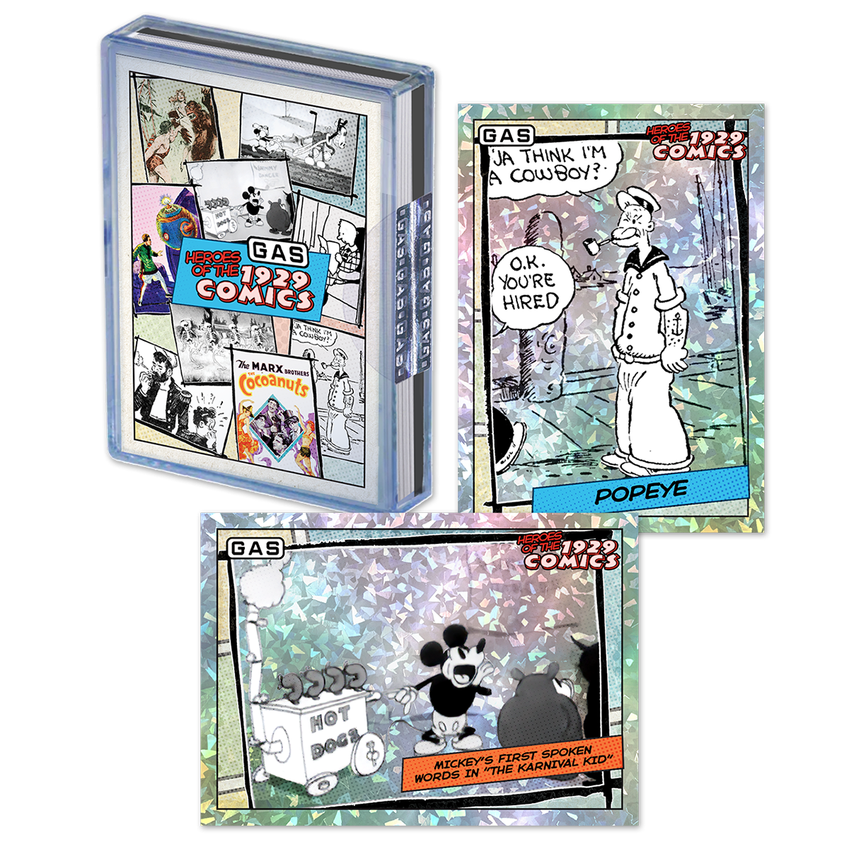 Limited Edition GAS Heroes of the 1929 Comics Complete 9-Cracked Foil Card Set