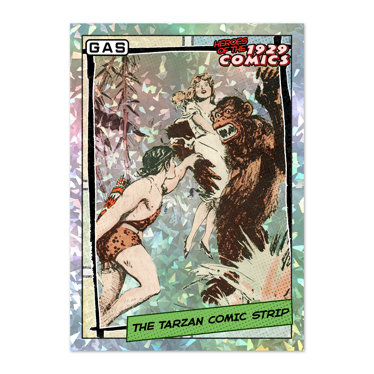 Limited Edition GAS Heroes of the 1929 Comics Complete 9-Cracked Foil Card Set