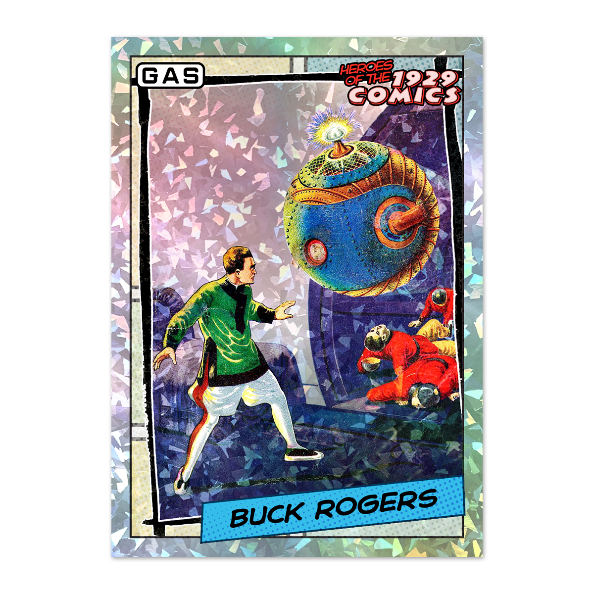 Limited Edition GAS Heroes of the 1929 Comics Complete 9-Cracked Foil Card Set