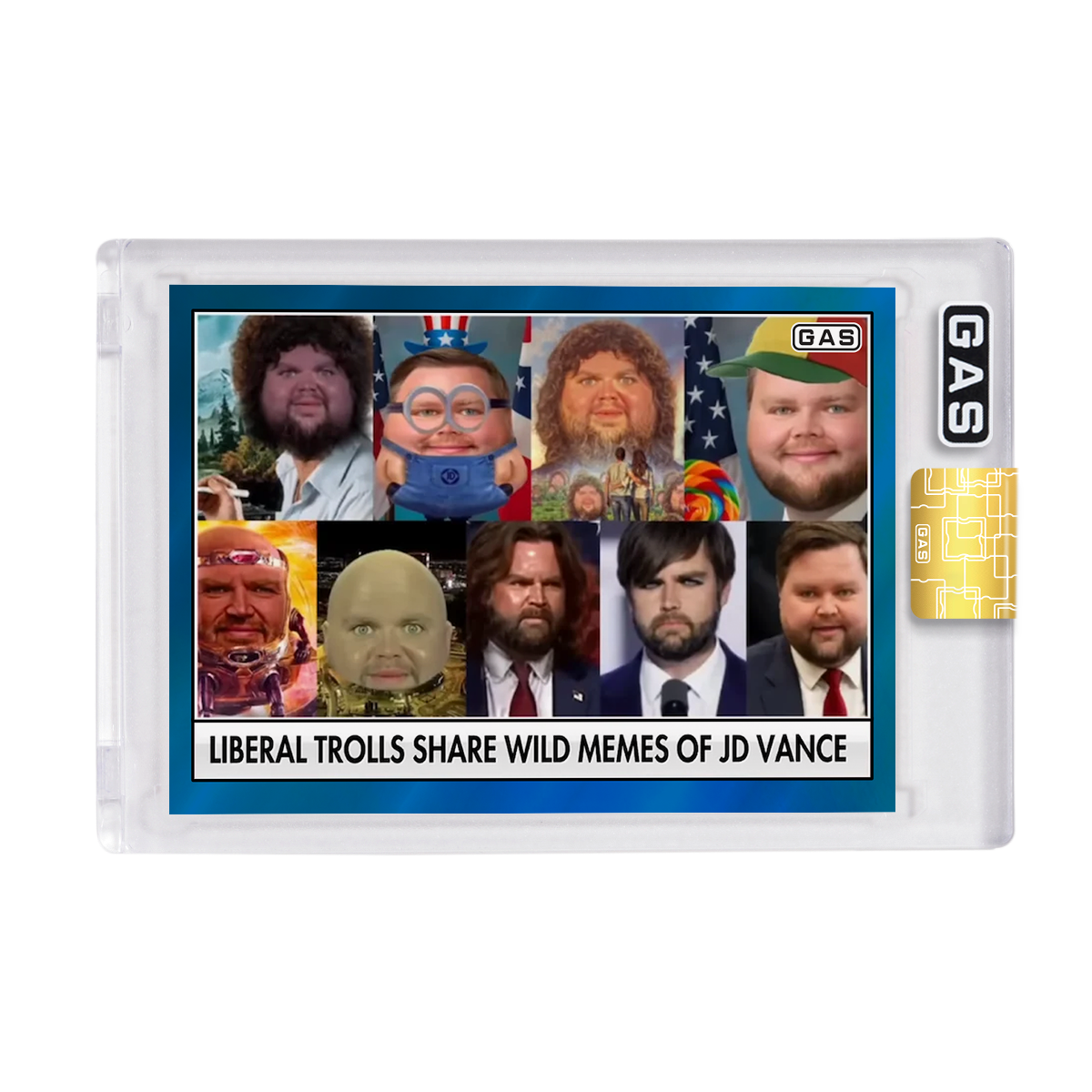 Limited Edition JD Vance Memes GAS Liberal Blue Foil Card