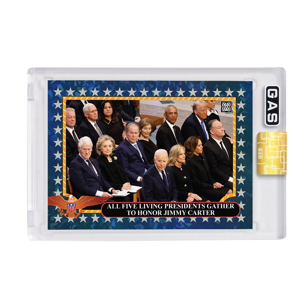 Limited Edition GAS All Five Living Presidents Honor Carter Cracked Foil Card