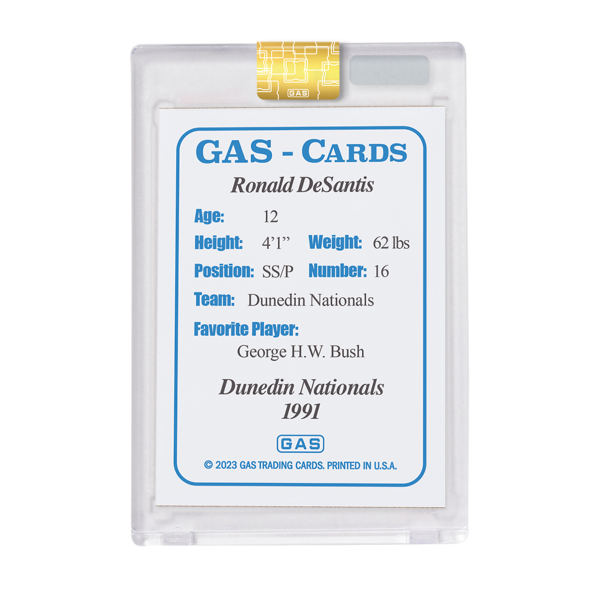 Limited Edition GAS Ron DeSantis Cracked Foil Prism Card
