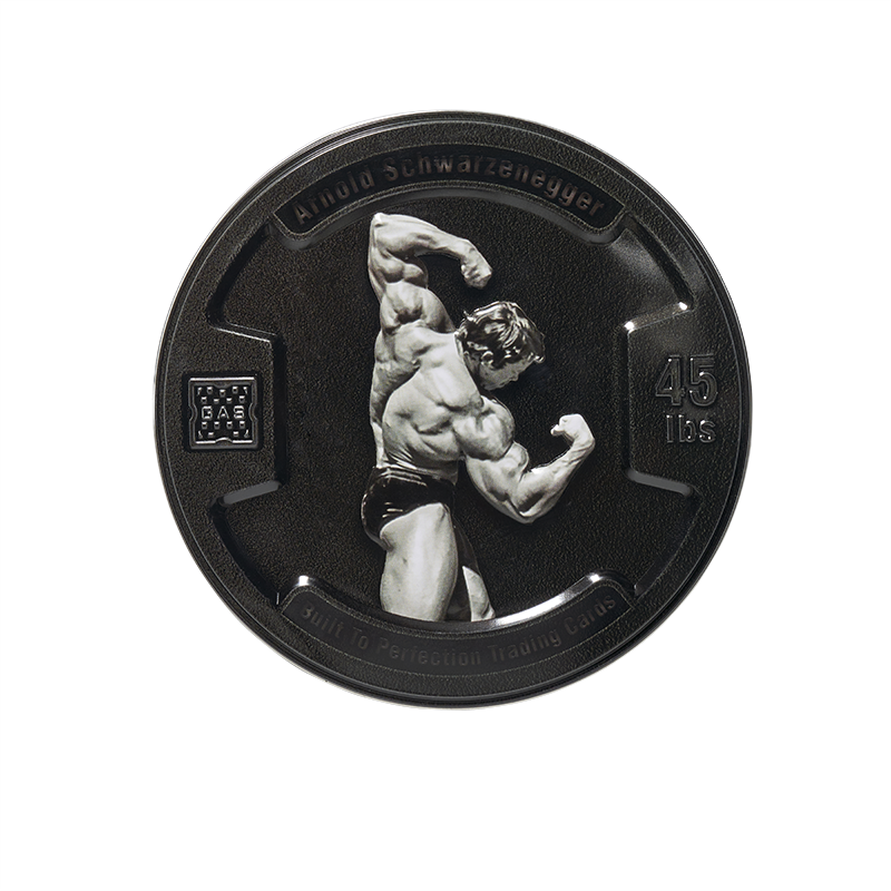 Arnold Schwarzenegger Built to Perfection Deluxe Base GAS Cards Tin Box Set