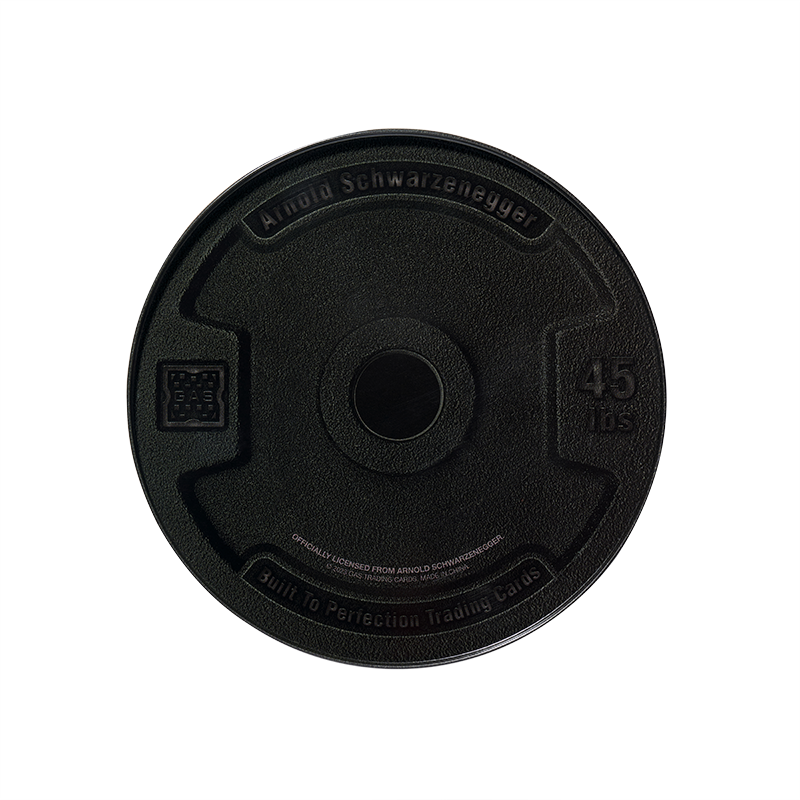 Arnold Schwarzenegger Built to Perfection Deluxe Base GAS Cards Tin Box Set