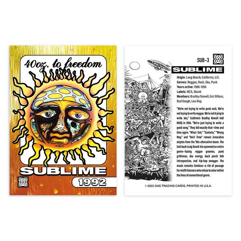 The Official Sublime GAS Trading Cards #1-3 Base Bundle