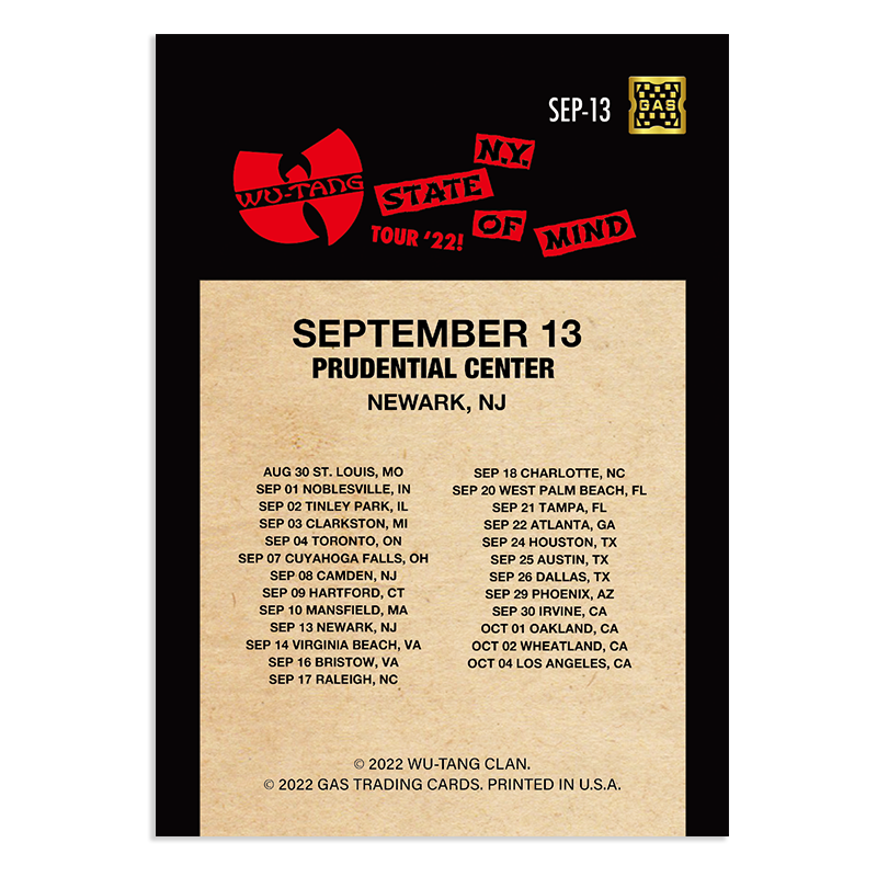 GAS Wu-Tang Clan 9/10-9/17 NTWRK Exclusive 5 Magma Foil Limited Edition Card Bundle