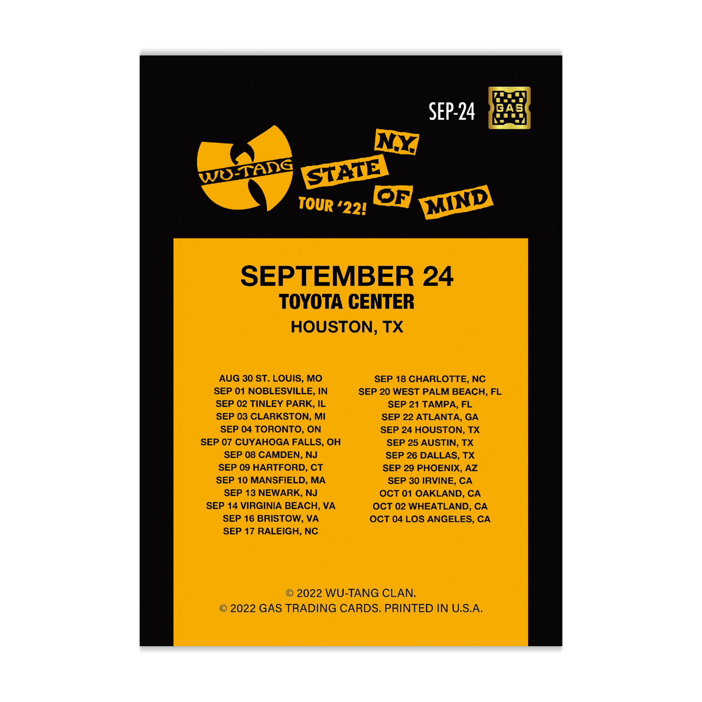 GAS Wu-Tang Clan 9/18-9/24 NTWRK Exclusive 5 Magma Foil Limited Edition Card Bundle