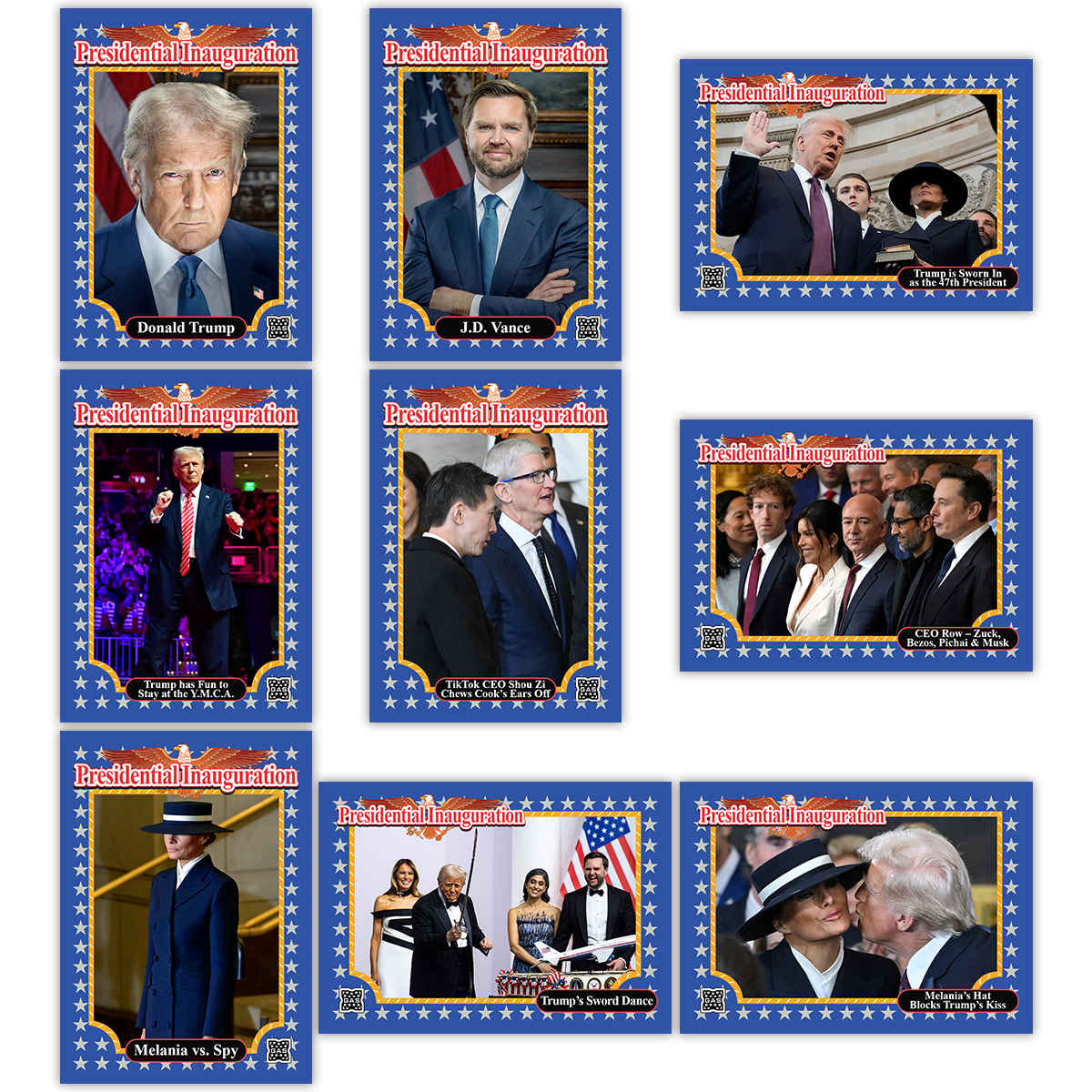 Open Edition GAS Trump Inauguration Complete 9-Trading Card Set