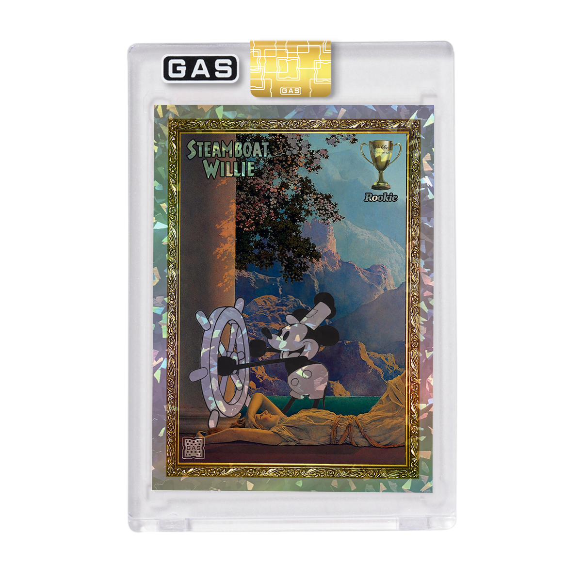 Limited Edition GAS Steamboat Willie Public Domain Rookie Cracked Foil limited-edition-gas-steamboat-willie-public-domain-rookie-cracked-foil