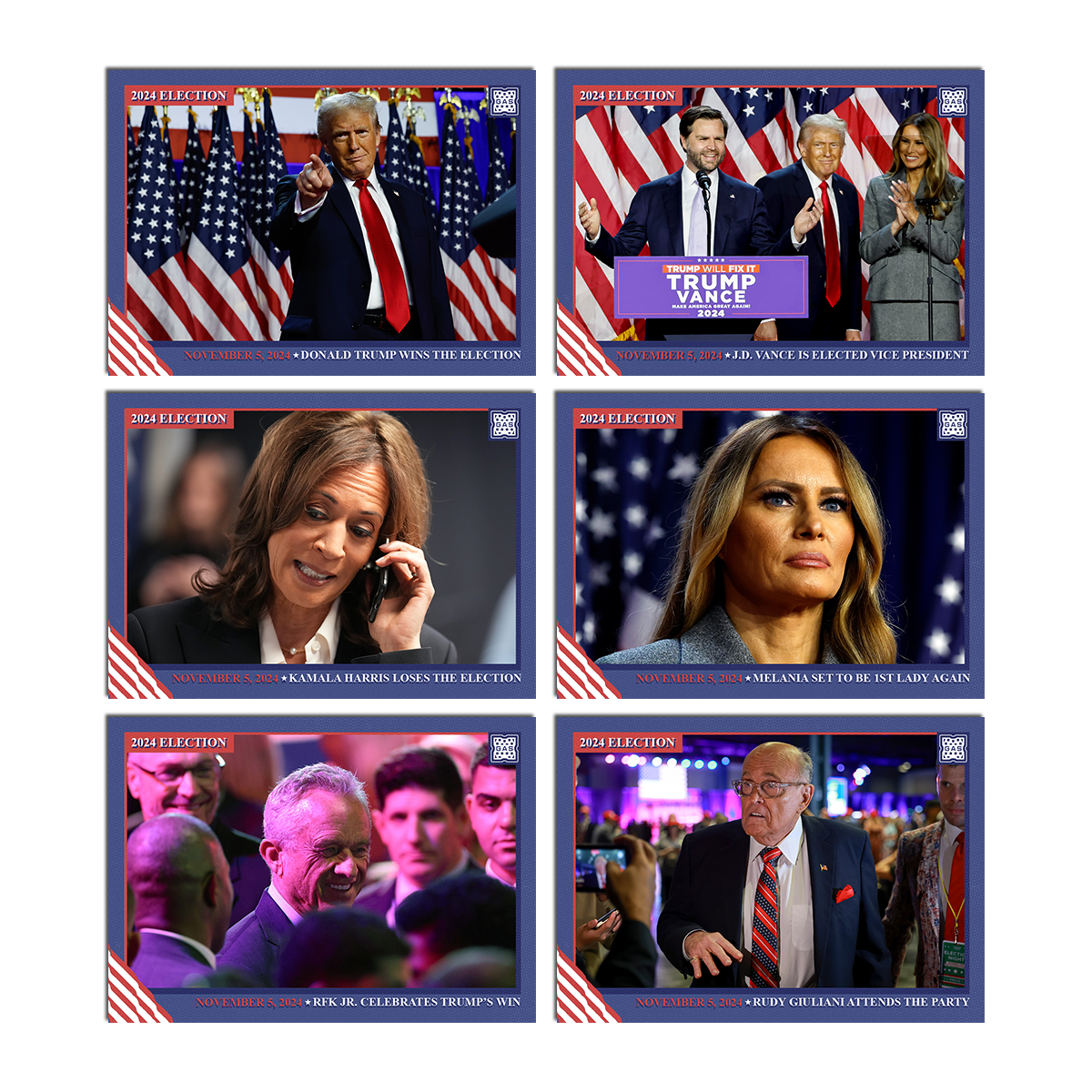 Open Edition Trump Wins 6-GAS Trading Cards Set