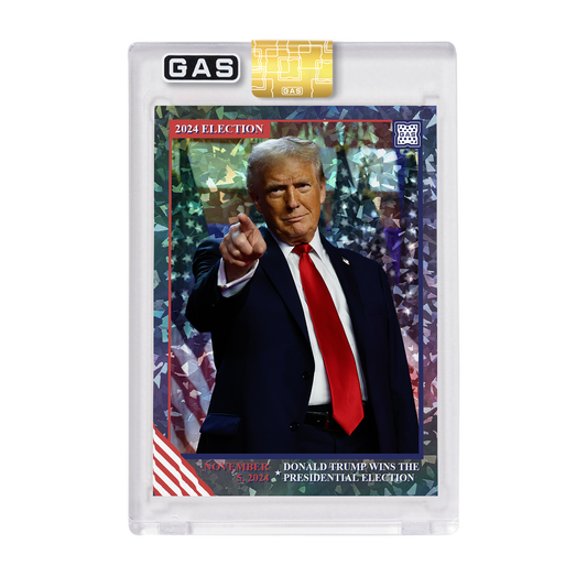 Limited Edition Donald Trump Wins the Election Cracked Foil GAS Trading Card