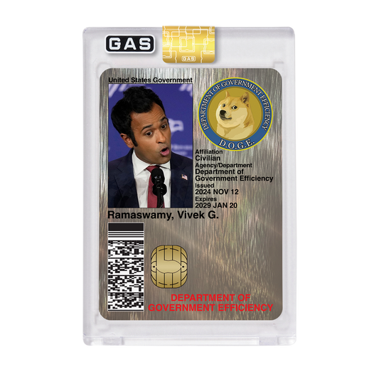 Limited Edition Vivek Ramaswamy D.O.G.E. Platinum GAS ID Card