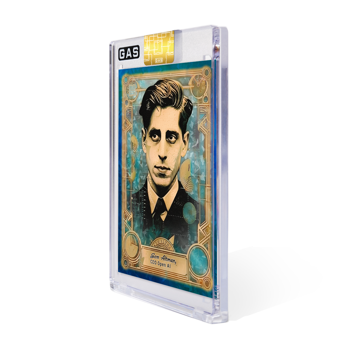 Limited Edition Sam Altman AI-Created GAS Cracked Foil Trading Card