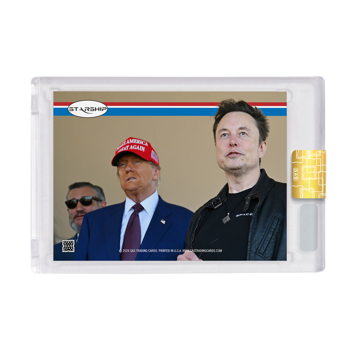 Limited Edition Trump & Elon Starship Flight Test GAS Foil Card