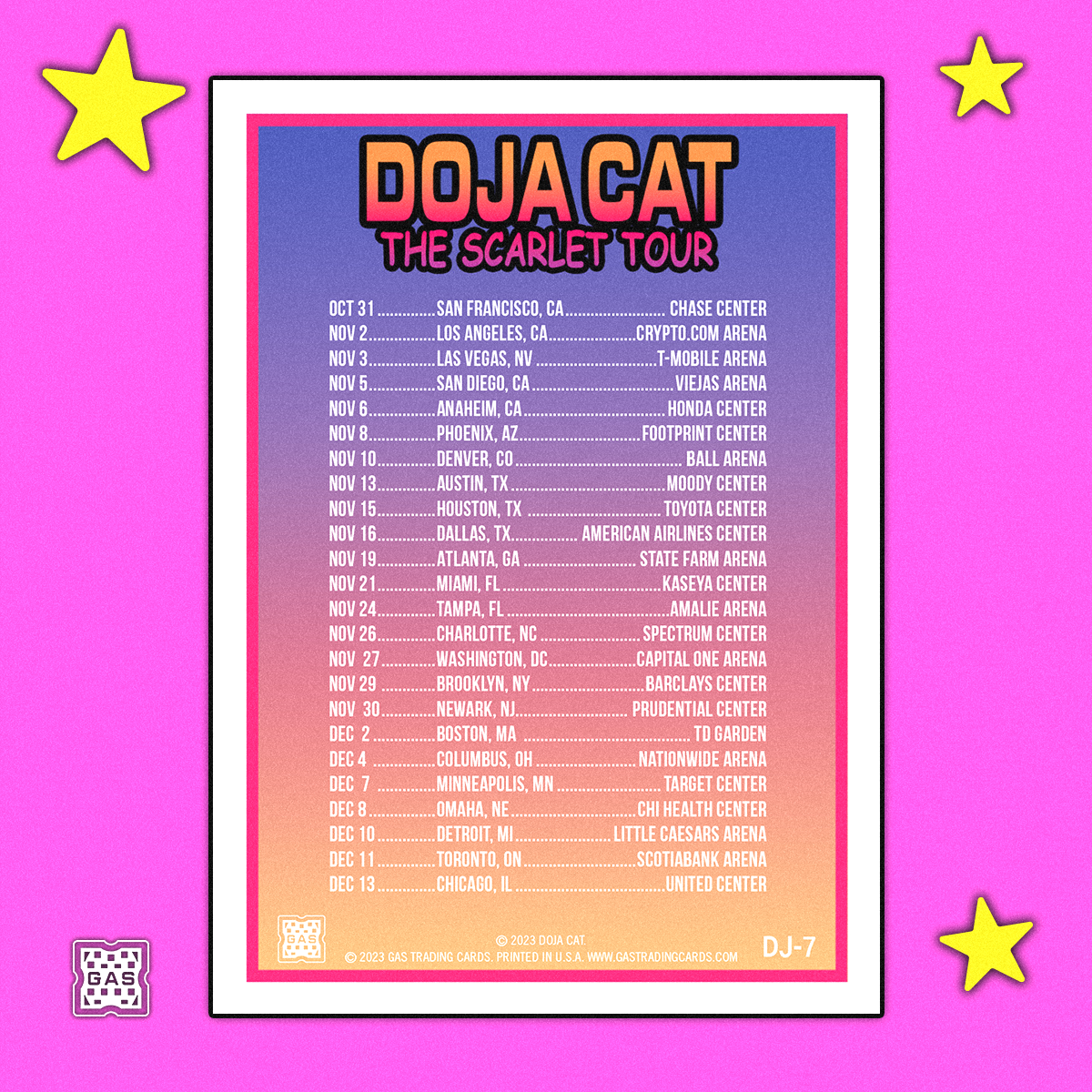 The Official Doja Cat GAS 7-Card Set