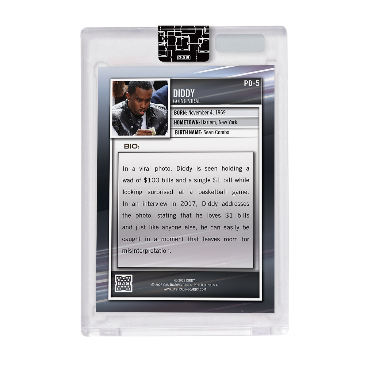 The Official Diddy 2023-24 GAS Hip-Hop Trading Cards Set