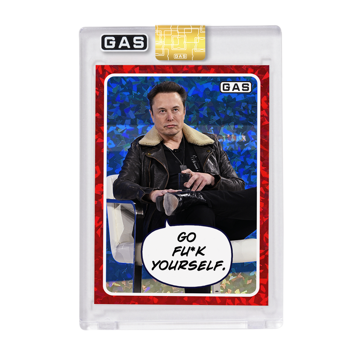 Limited Edition 2023 GAS Elon Musk Cracked Foil Prism Card