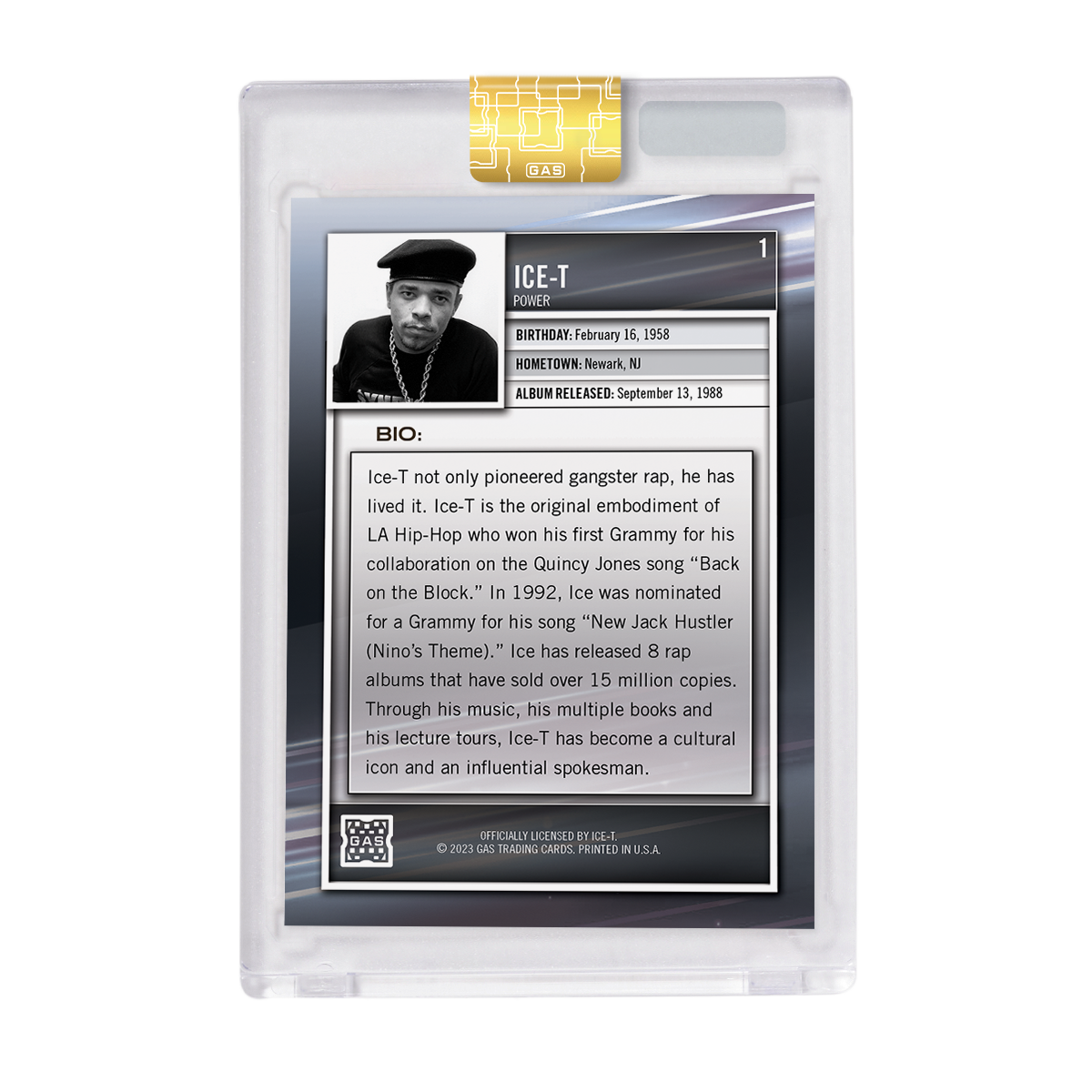 Limited Edition Ice-T 2023 GAS Cracked Foil Prism Hip-Hop Trading Cards Set