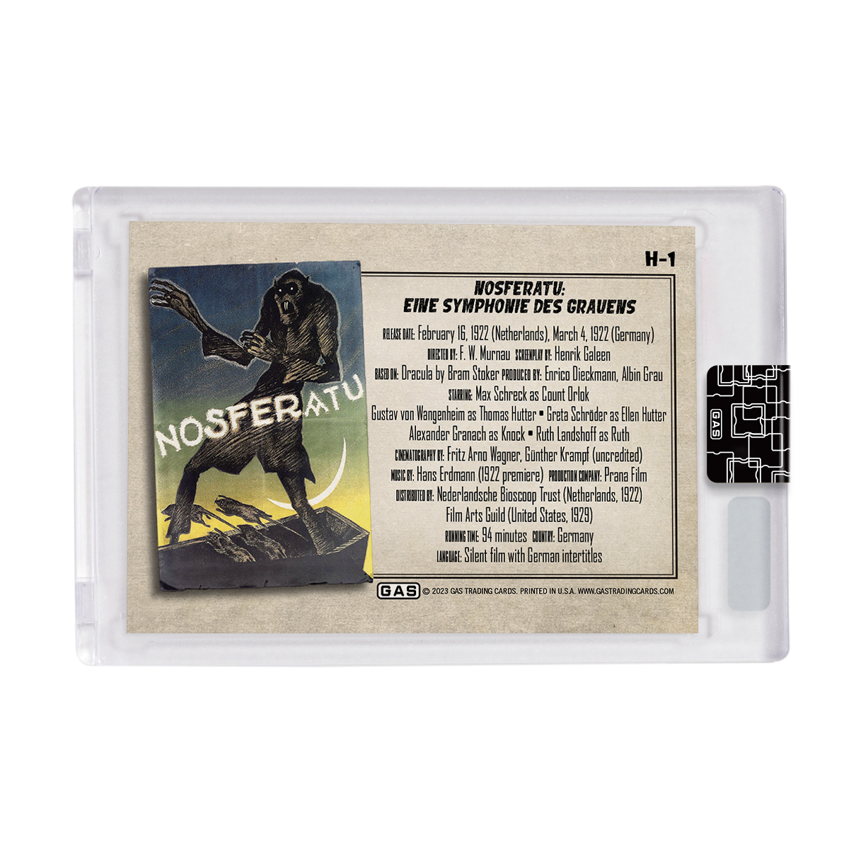 GAS Horror #1 Nosferatu Open Edition Trading Card