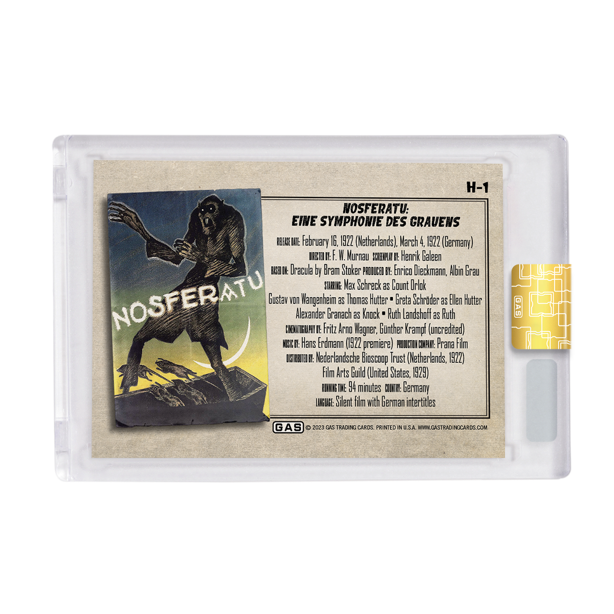 Limited Edition GAS Horror #1 Nosferatu Cracked Foil Prism Card