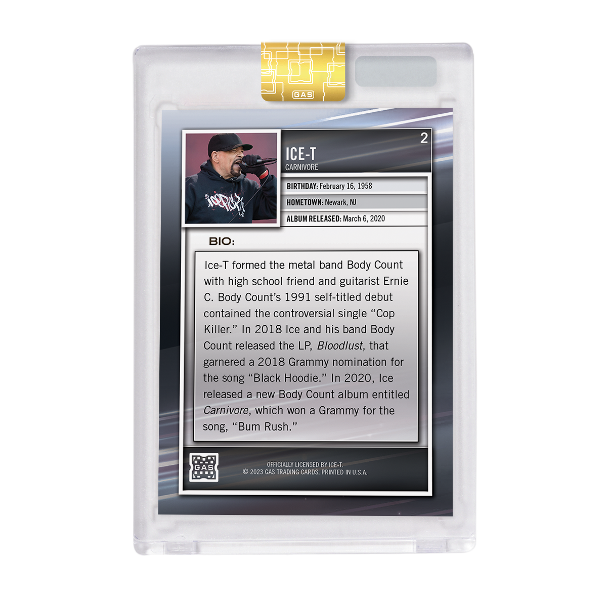 Limited Edition Ice-T 2023 GAS Cracked Foil Prism Hip-Hop Trading Cards Set