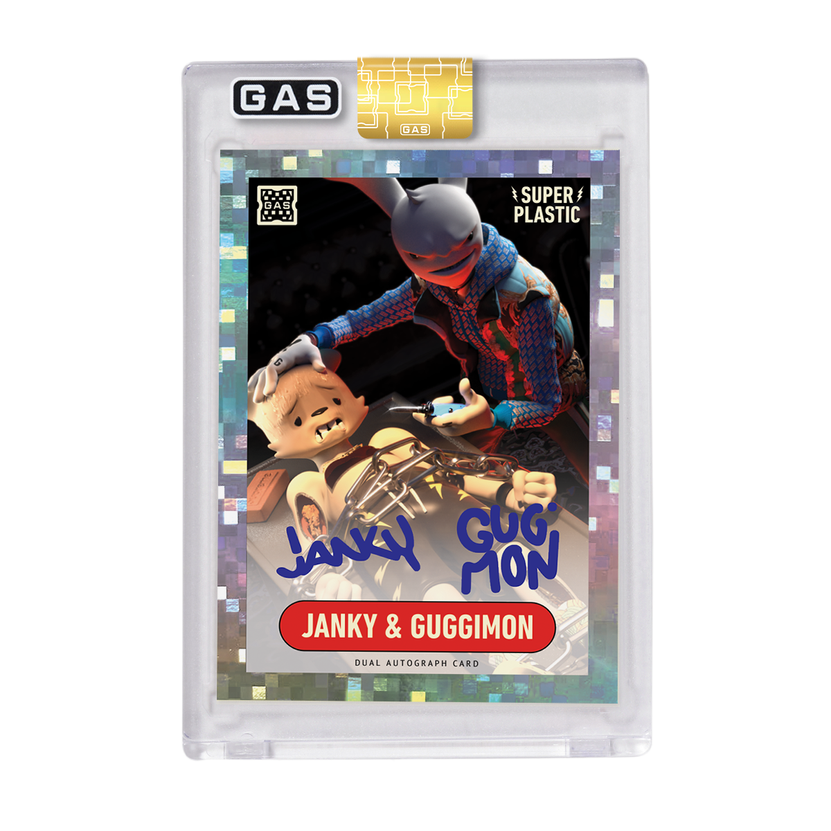 Limited Edition Dual Autograph Foil Prism Superplastic Janky & Guggimon GAS Trading Cards