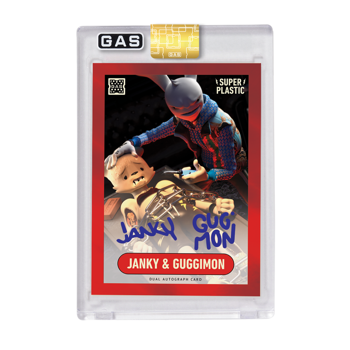 Limited Edition Dual Autograph Foil Prism Superplastic Janky & Guggimon GAS Trading Cards