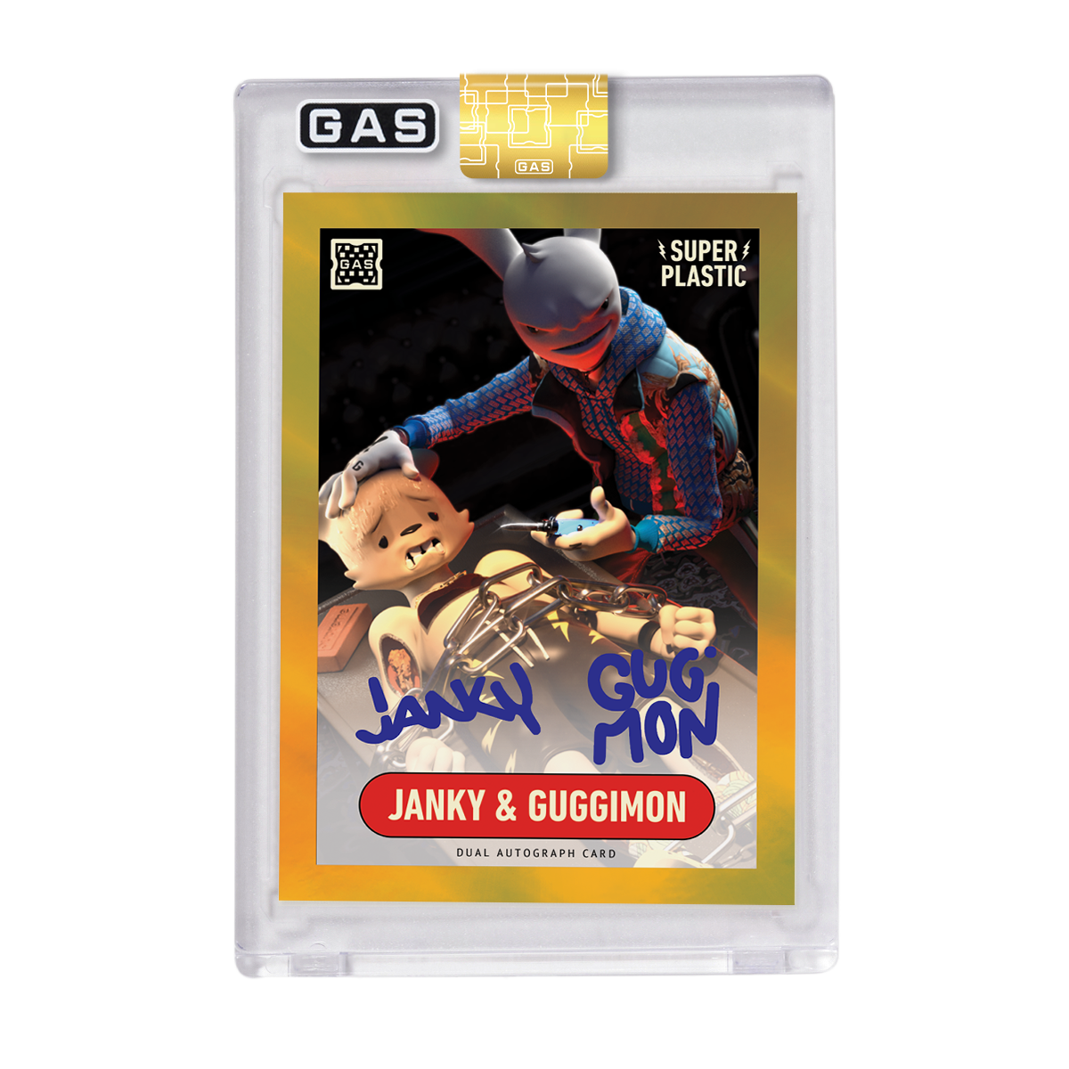 Limited Edition Dual Autograph Foil Prism Superplastic Janky & Guggimon GAS Trading Cards
