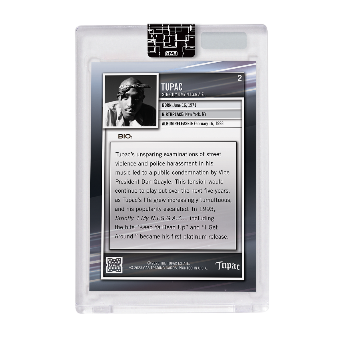 The Official Tupac Shakur 2023 GAS Hip-Hop Trading Cards Set