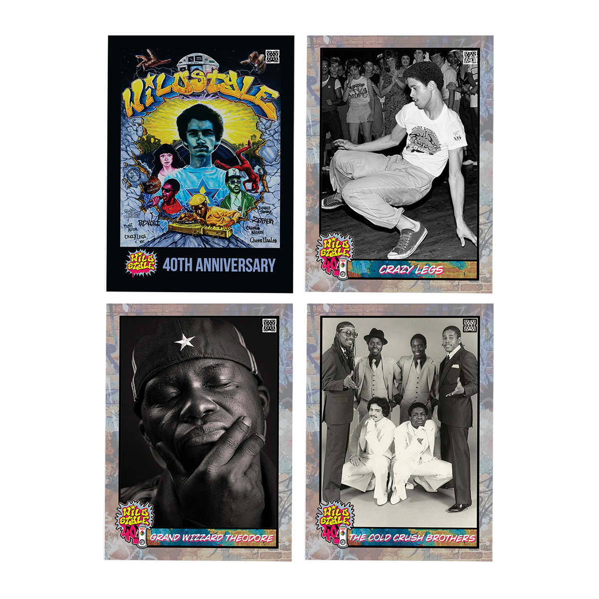 The Official Wild Style 40th Anniversary Open Edition GAS Trading Cards #1-4 Set