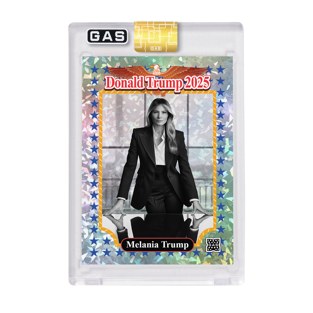 Limited Edition Melania Trump’s Official Portrait GAS Cracked Ice Foil Card