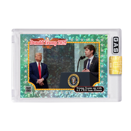 Limited Edition Donald Trump & Sam Altman GAS Cracked Ice Foil Card