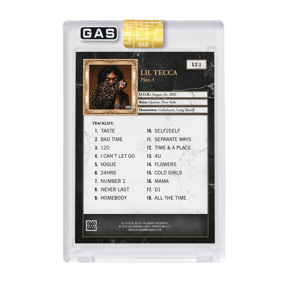 Limited Edition Lil Tecca x GAS Cracked Ice Foil Trading Cards