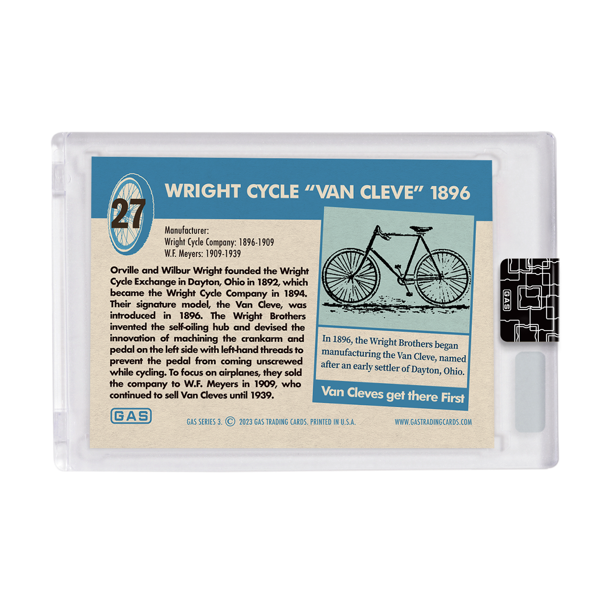 GAS Series 3 #27 Wright Brothers Cycle Co. Open Edition Trading Card