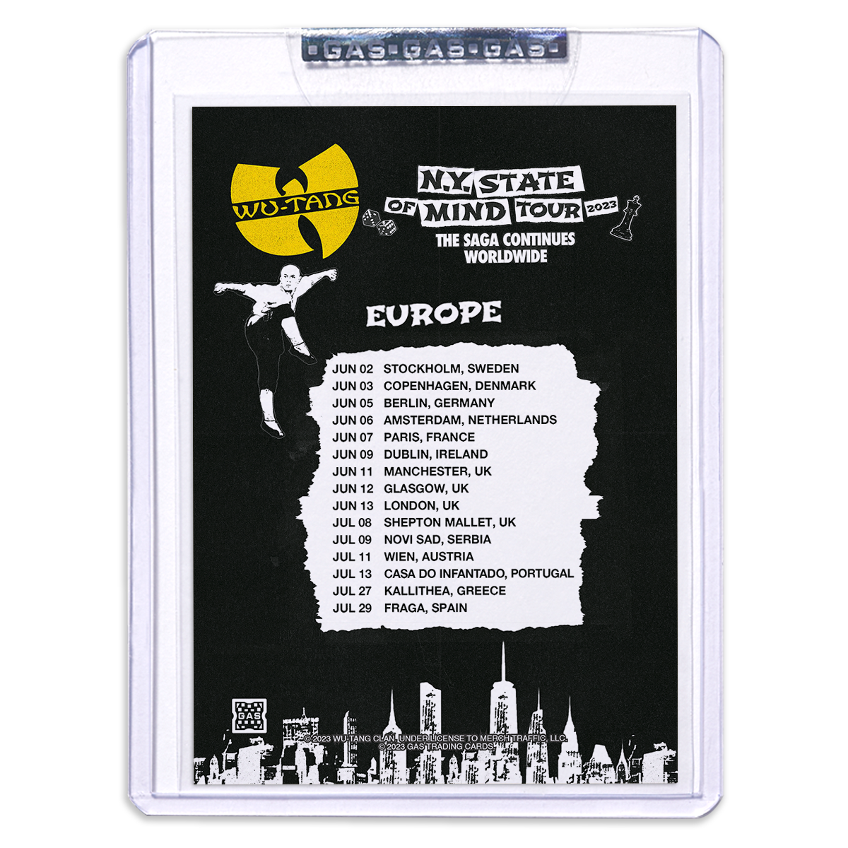 GAS Wu-Tang Clan 5-Card Complete Set NY State of Mind Europe Tour 2023 Trading Cards